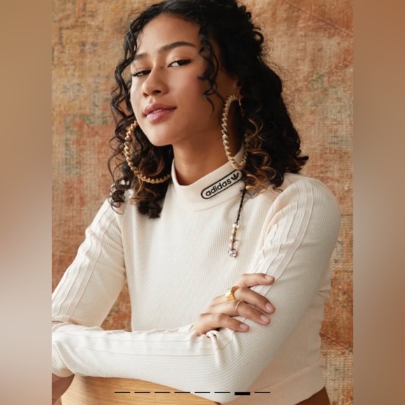 ADIDAS RETRO LUXURY CROPPED LONG SLEEVE TEE Size L - Picture 2 of 12